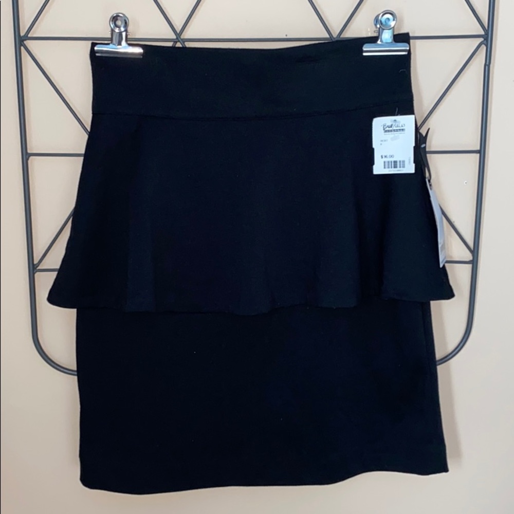 Black peplum skirt